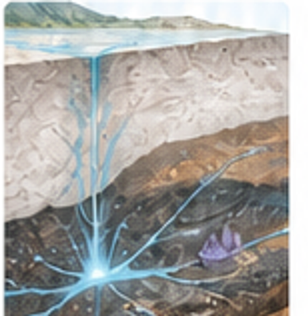 水晶在地层热液环境中的形成示意